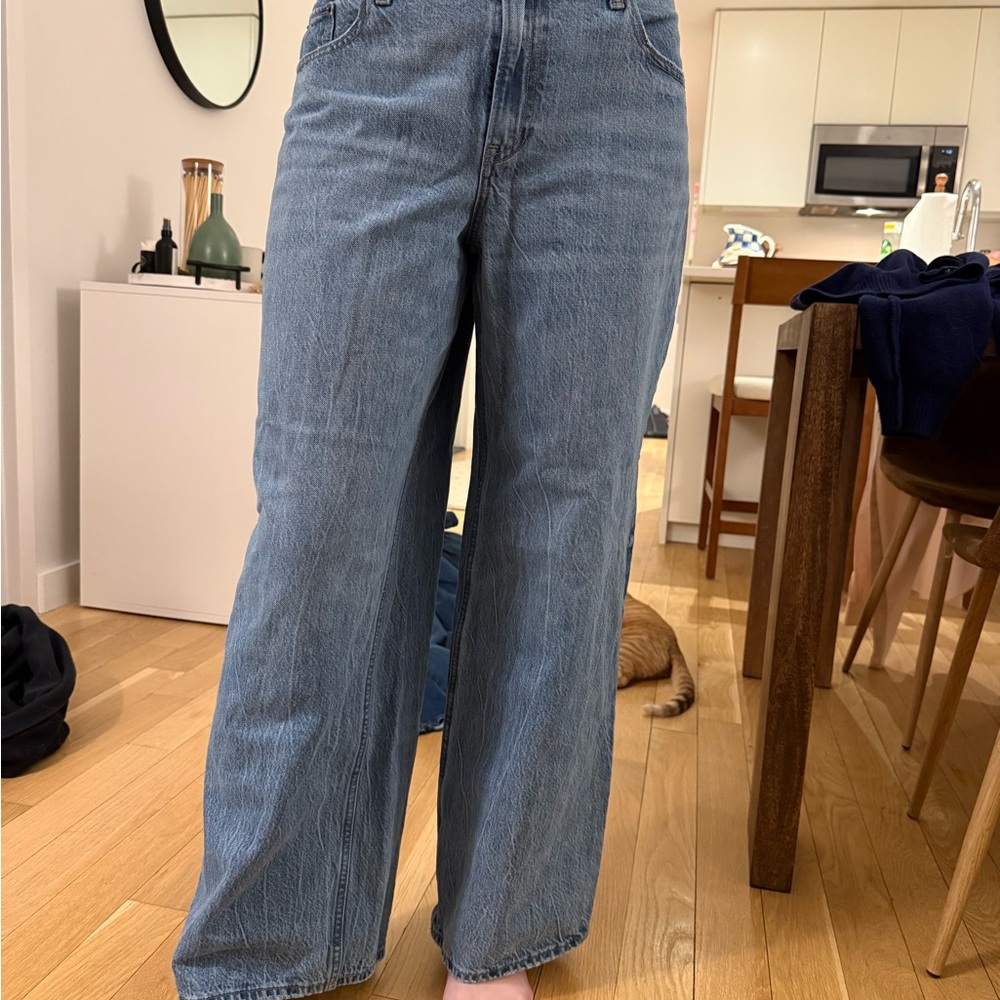 Abercrombie & Fitch Light Blue Wide Leg Jeans - Picture 2 of 3